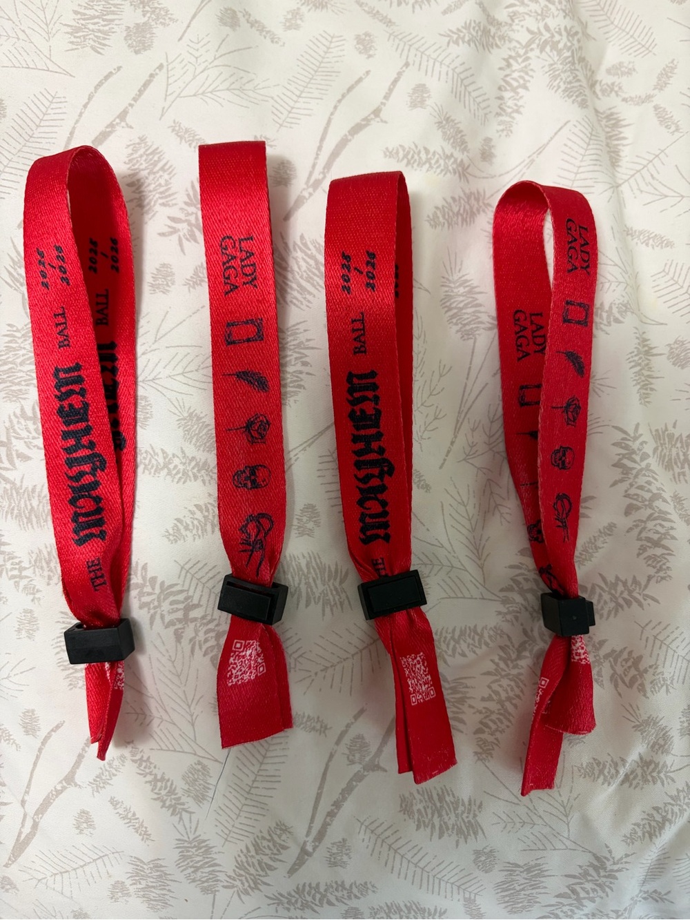 4 Lady Gaga Mayheim Ball Tour wristbands